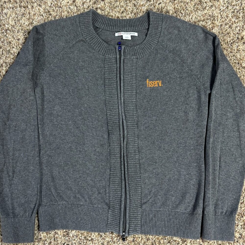 Cutter & Buck Full Zip Sweater - Fiserv - Preowned - Women's Size L - CL